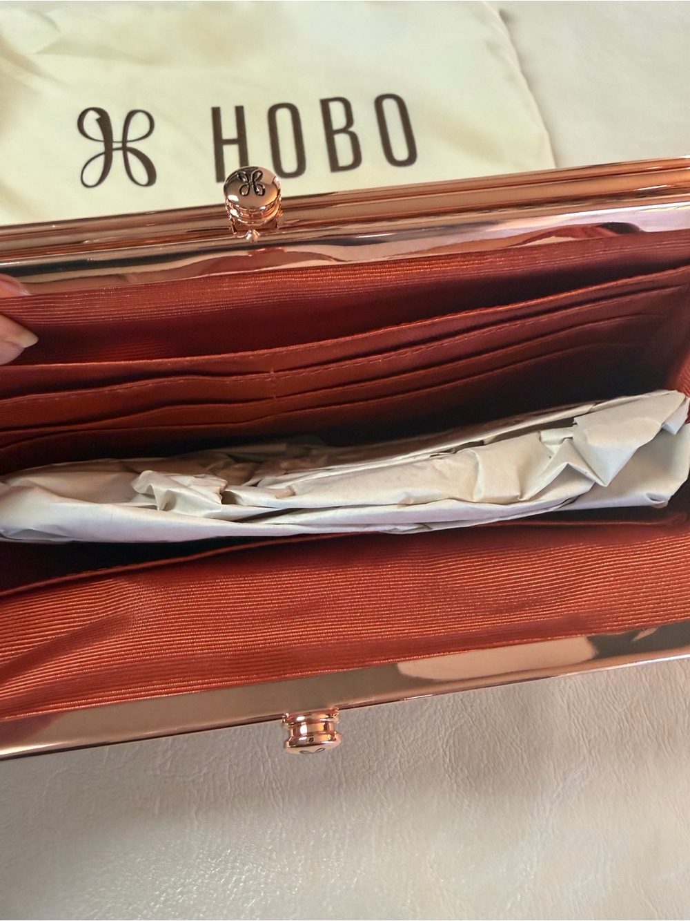 HOBO Blue and Orange Snakeskin-Pattern Clutch Wallet - Picture 7 of 11